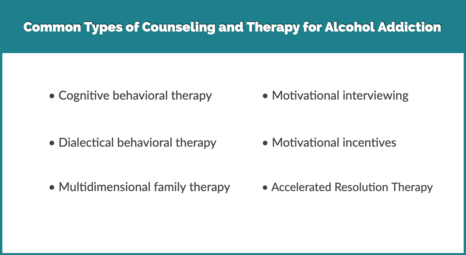 CBT, DBT, ART – all therapies used for alcohol addiction