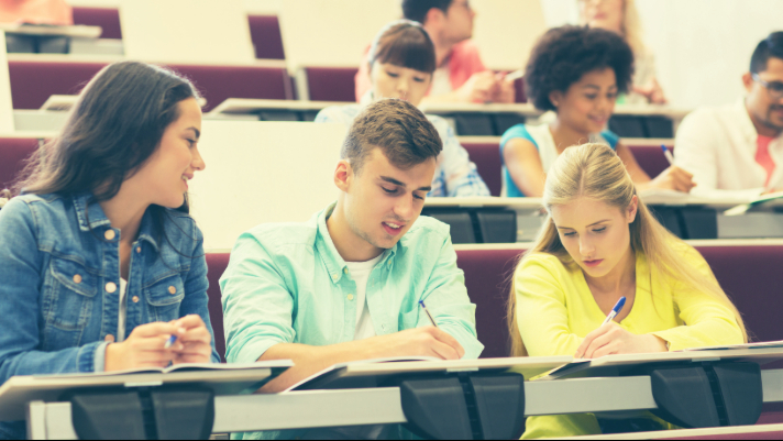 Sober College Students Studying